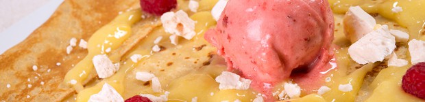 Crèpe avec boule glace